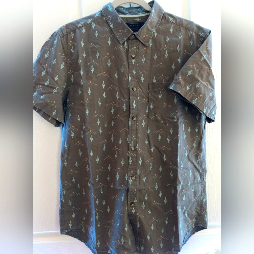Men's Cactus Print Button-Up • 21 MEN [med.]